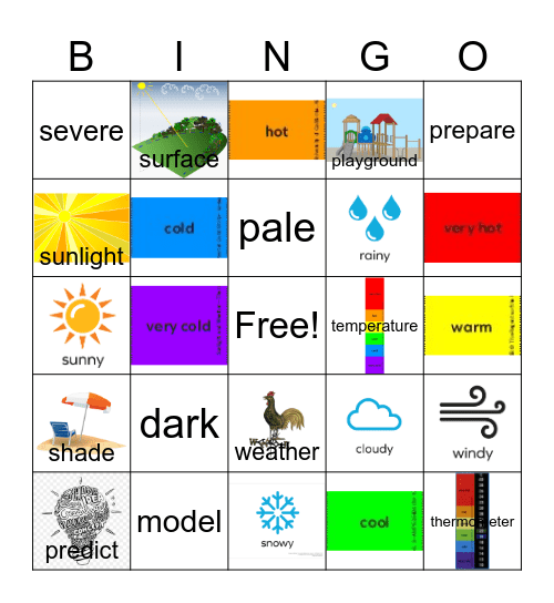 Sunlight and Weather Bingo Card