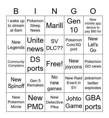 P Presents Bingo Card