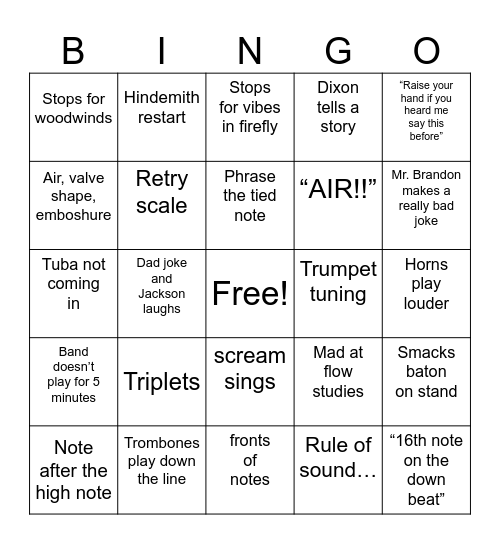 Mr. Dixon x Mr. Brandon BINGO PART 2 (REMATCH) Bingo Card