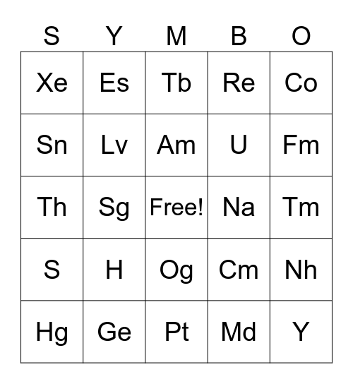 CURANIAN SYMBO Bingo Card