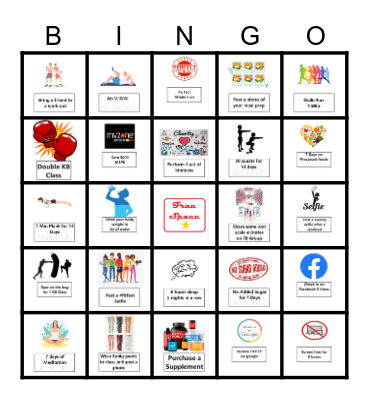 FXB Fit Challenge Bingo Card