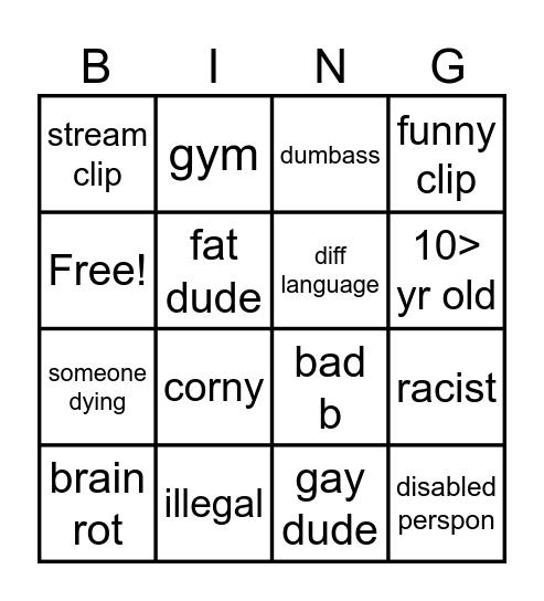 binga Bingo Card