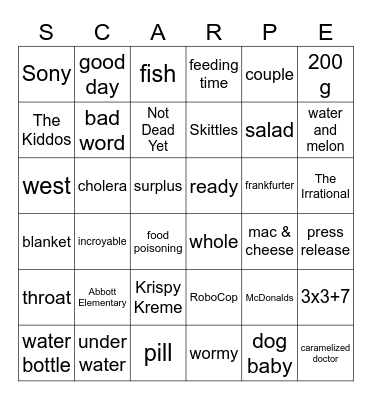 Samuel Bingo Card