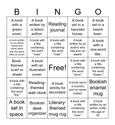Bookish Bingo Card