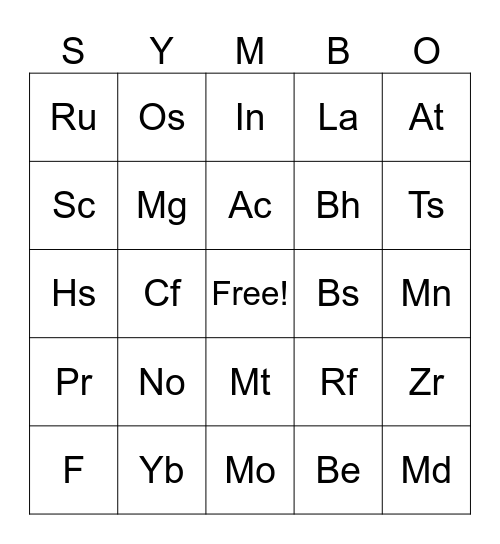 CURANIAN SYMBO Bingo Card