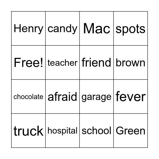 Chocolate Fever Bingo Card