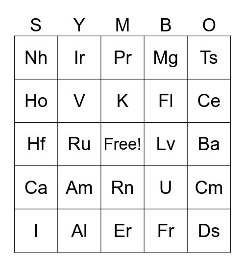 CURANIAN SYMBO Bingo Card