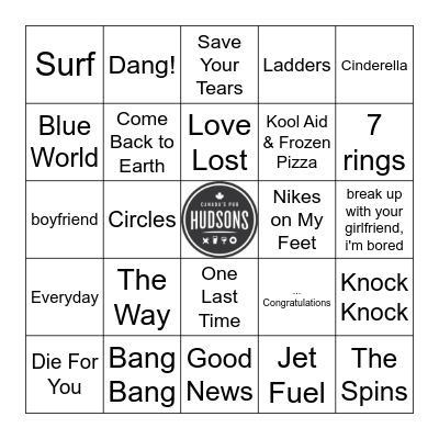 Mac V Ariana Bingo Card