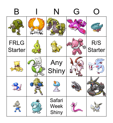 2024 Shiny Bingo Card