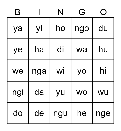 LET'S READ BINGO Card