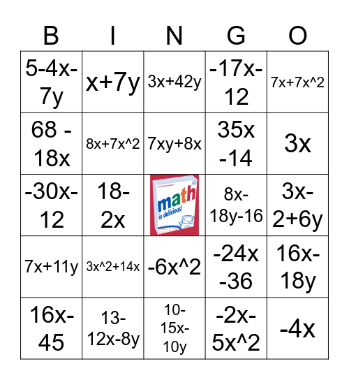 Math for the Trades Bingo Card