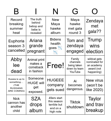 2024 bingo card Bingo Card