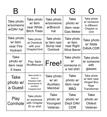 2024 Dept of OR DAV/DAVA Icebreaker Bingo Card