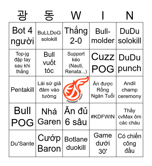 KDF24 BINGO Card