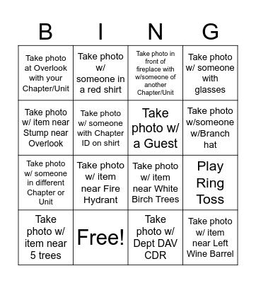 2024 Dept of OR DAV/DAVA Icebreaker Bingo Card