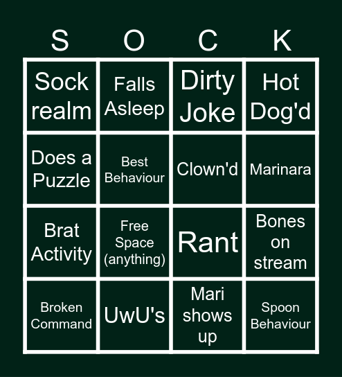 Best Behaviour Bingo Card