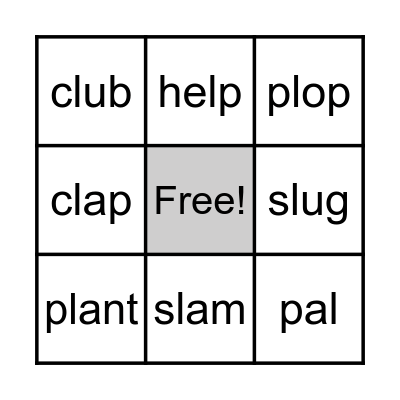 UFLI  Lesson27 Bingo Card