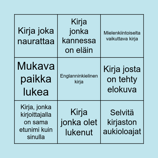 Kirjastobingo Card