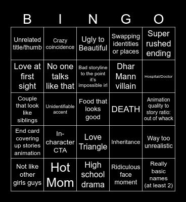 My Story Animated Bingo Card