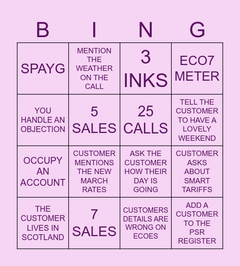 OCTO BINGO Card