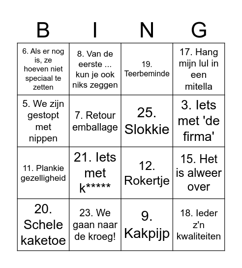 Elst 40 Bingo Card