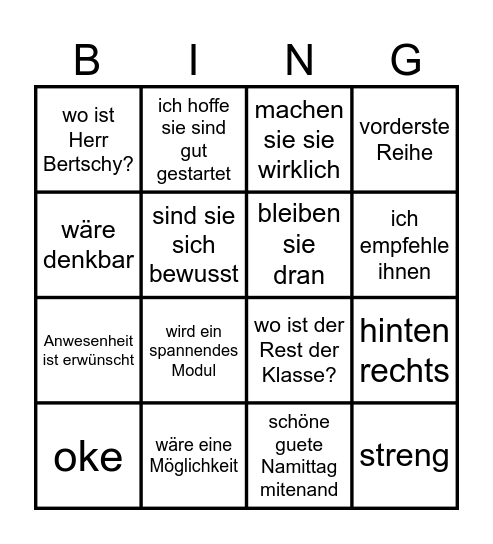 Bingo Card