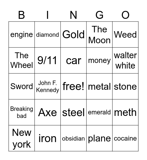 Infinite Craft Bingo Card
