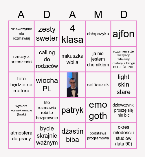 dziedzic bingo Card