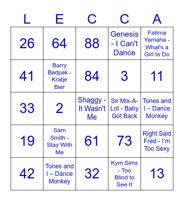 SWINGOOOO Bingo Card