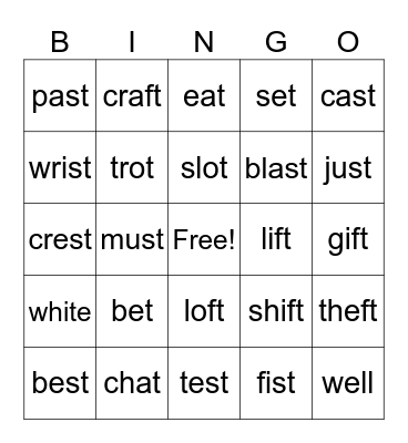 Frog and Toad are Friends  Lesson 24 Bingo Card