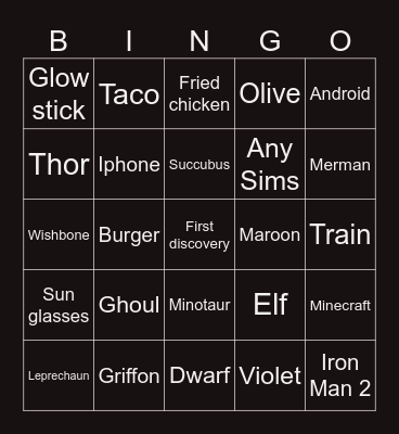 Infinite Craft Bingo Card