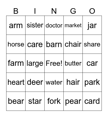 Phonics 22-23 Bingo Card