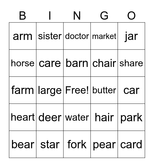 Phonics 22-23 Bingo Card