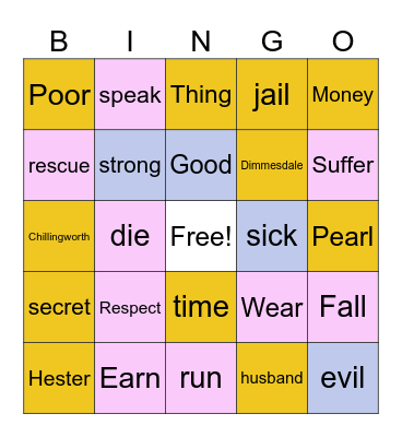 Vocab Bingo Card