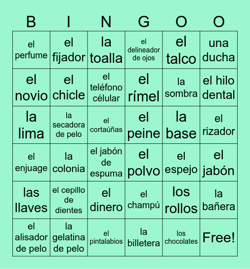 La Cita Props Bingo Card