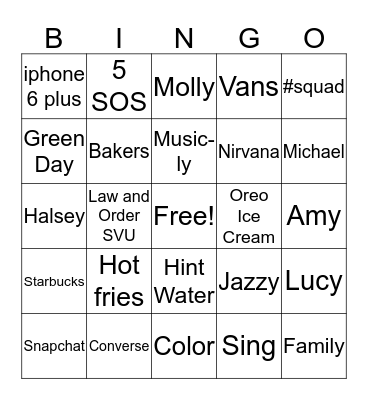 Cara-chella Bingo Card