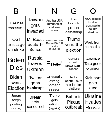 2024 Bingo! Bingo Card