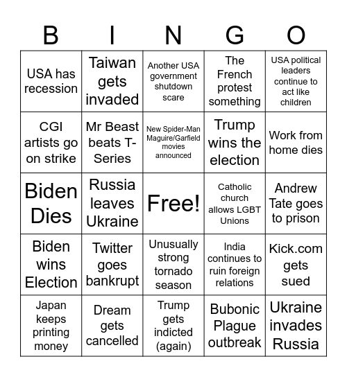 2024 Bingo! Bingo Card