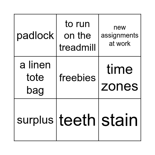 Mariana Bingo Card