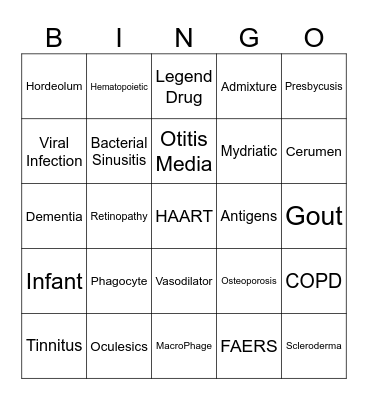 Words of The Day Bingo Card