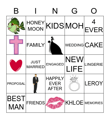 B A C H E L O R E T T E Bingo Card