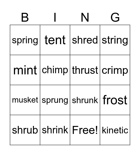 Bingo Card