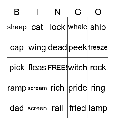 Don't Pat the Fat Cat Bingo Card