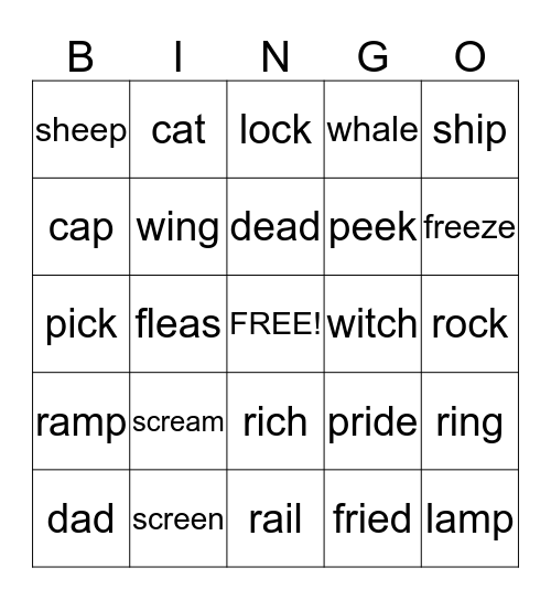 Don't Pat the Fat Cat Bingo Card