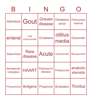 WORDS OF THE DAY :D Bingo Card