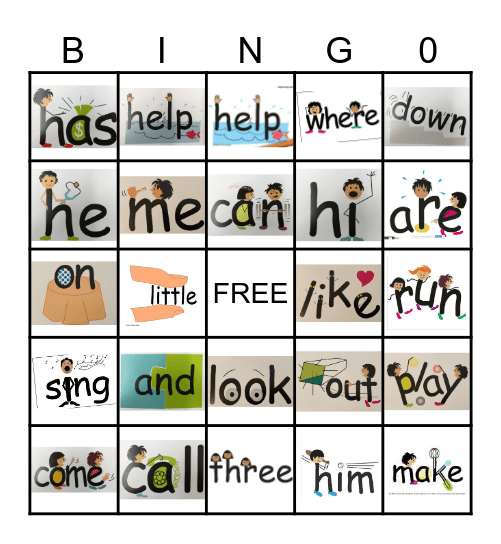 Sight Word Bingo Card