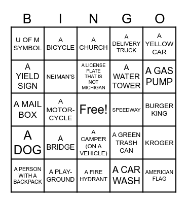 ADDINGTON I-SPY BINGO:          BUS EDITION Bingo Card