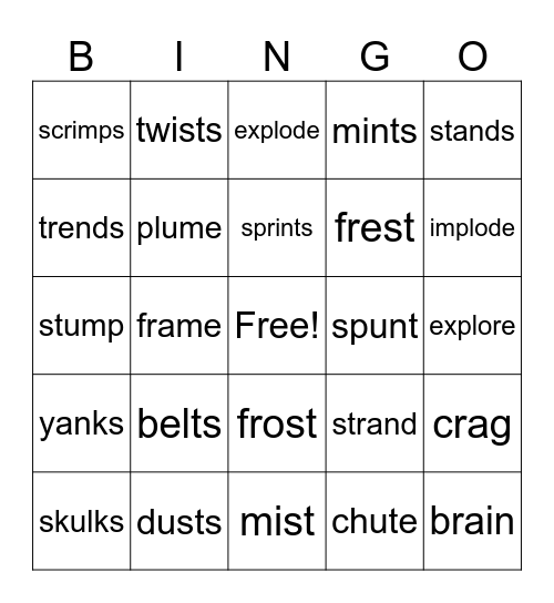 Fun Friday Bingo Card