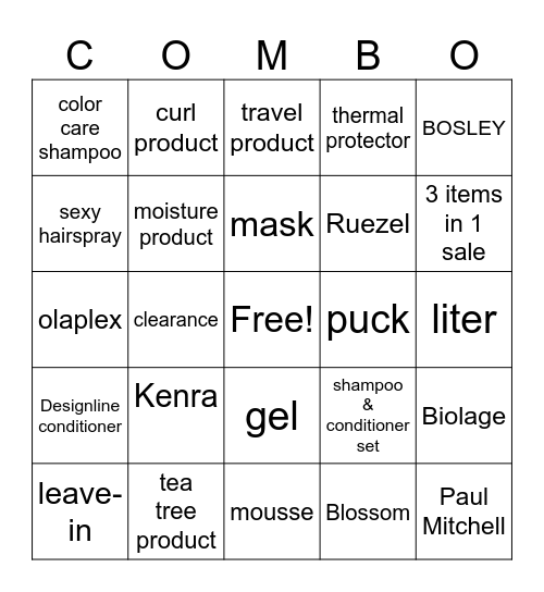 COMBO Bingo Card