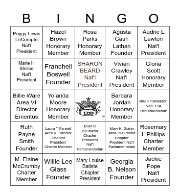 Black History Bingo Card